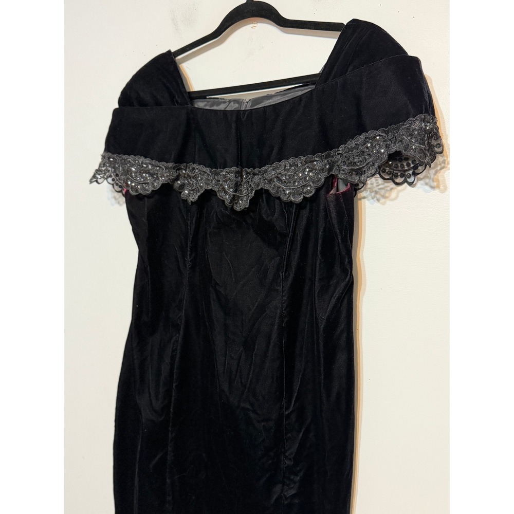 Jessica Howard Goth Coquette Velvet Dress Women 12 Whimsigoth Victorian Vampy - Picture 4 of 9